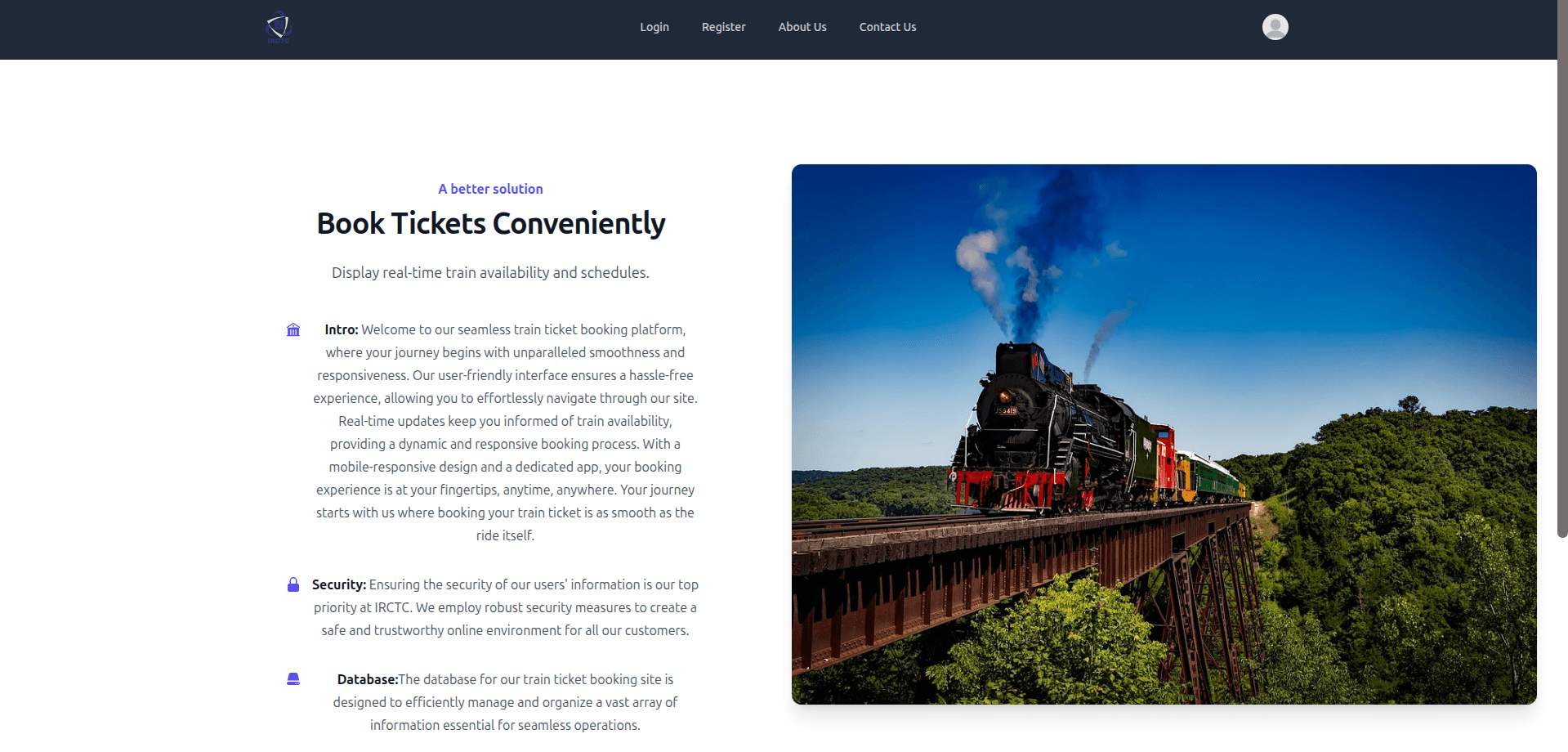 IRCTC Clone preview